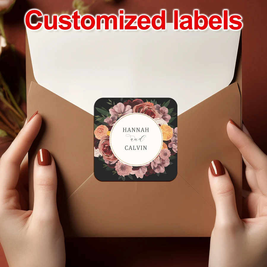 

Personalized Wedding Stickers, Floral Frame Decals for Scrapbook Decor, Non-Toxic Adhesive Party Craft Supplies
