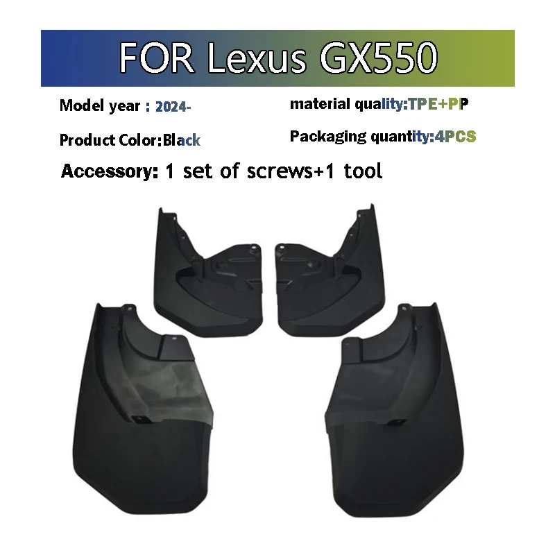 2024 2025 FOR Lexus GX550 Mudflaps Fender Mud Flaps Guard Splsh Mudguard Car Accessories Front Rear 4pcs