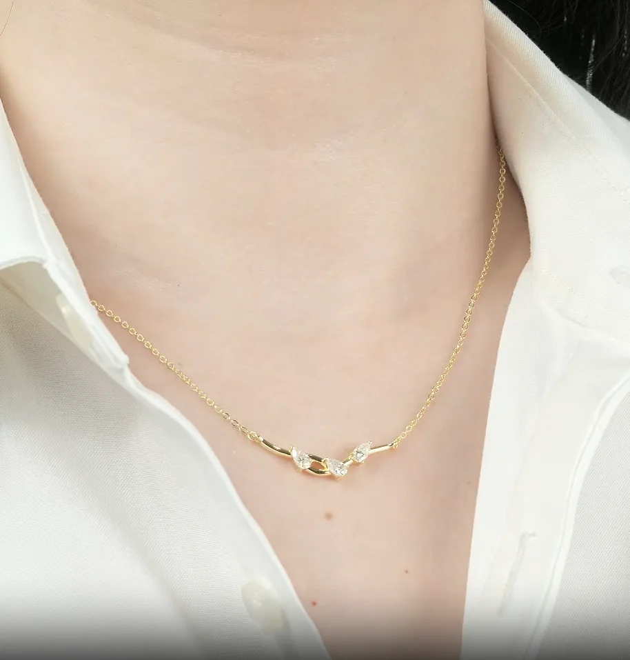 

Ehhai грушевидная огранка, муассанит, ветка дерева, кулон, ожерелье, цепочка для женщин, стерлинговое серебро 925, ювелирные изделия на шею, свадебный подарок, колье