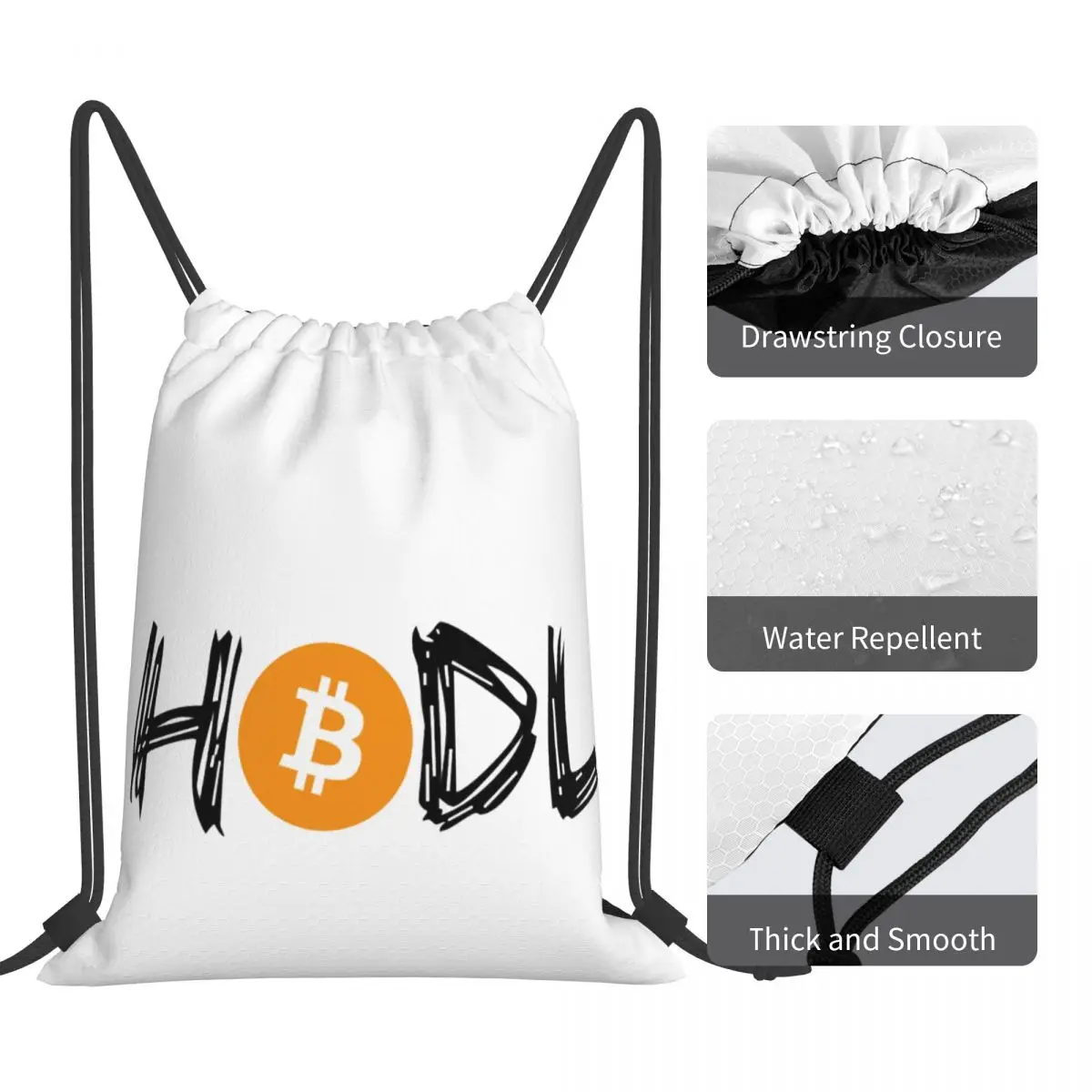 Mochila con cordón gráfico Humor, bolso de gimnasio HODL Bitcoin BTC Crypto BTFD, mochila con cordón gráfico