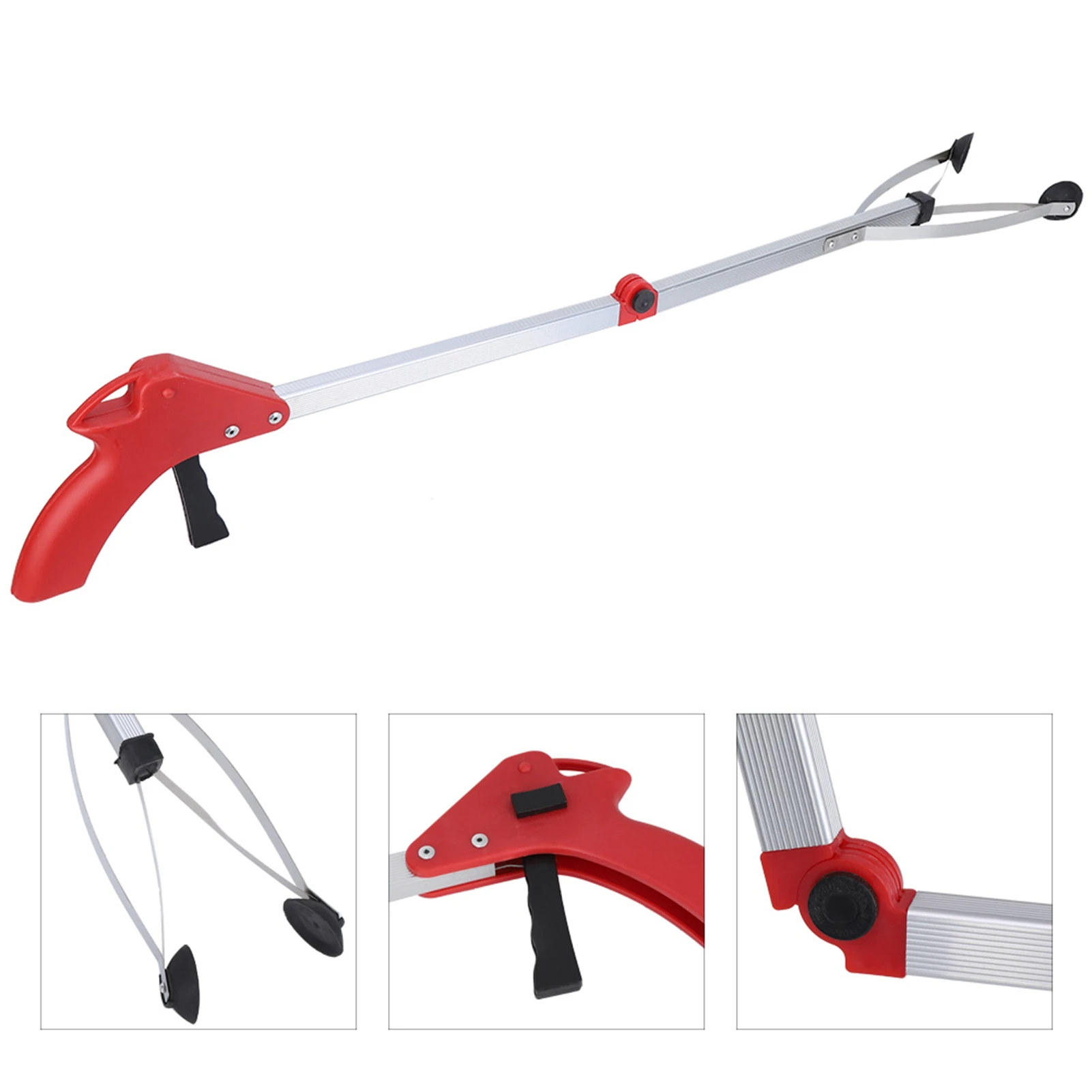 ZK40 Garbage Picker Folding Trash Grabber for Garden Leaves Waste Pick Up(Red handle)