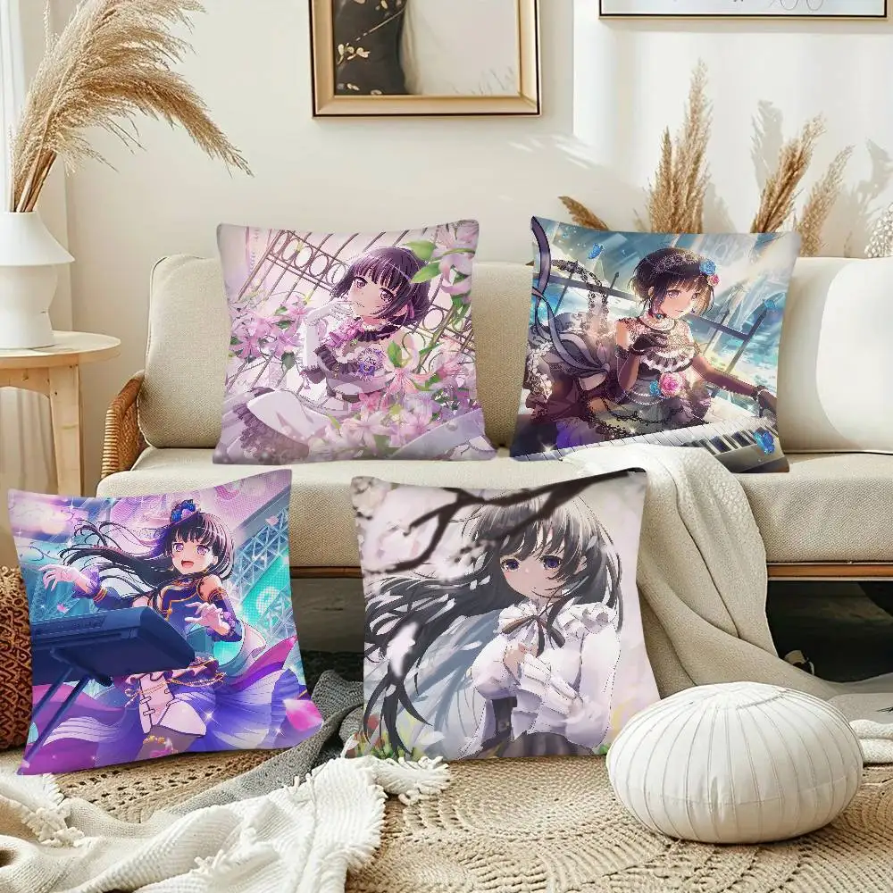 Anime BanG Dream Shirokane Rinko Pillow Case Fashion Square Pillowcase Bedroom Sofa Room Ins Decoration Leisure Cushion Cover