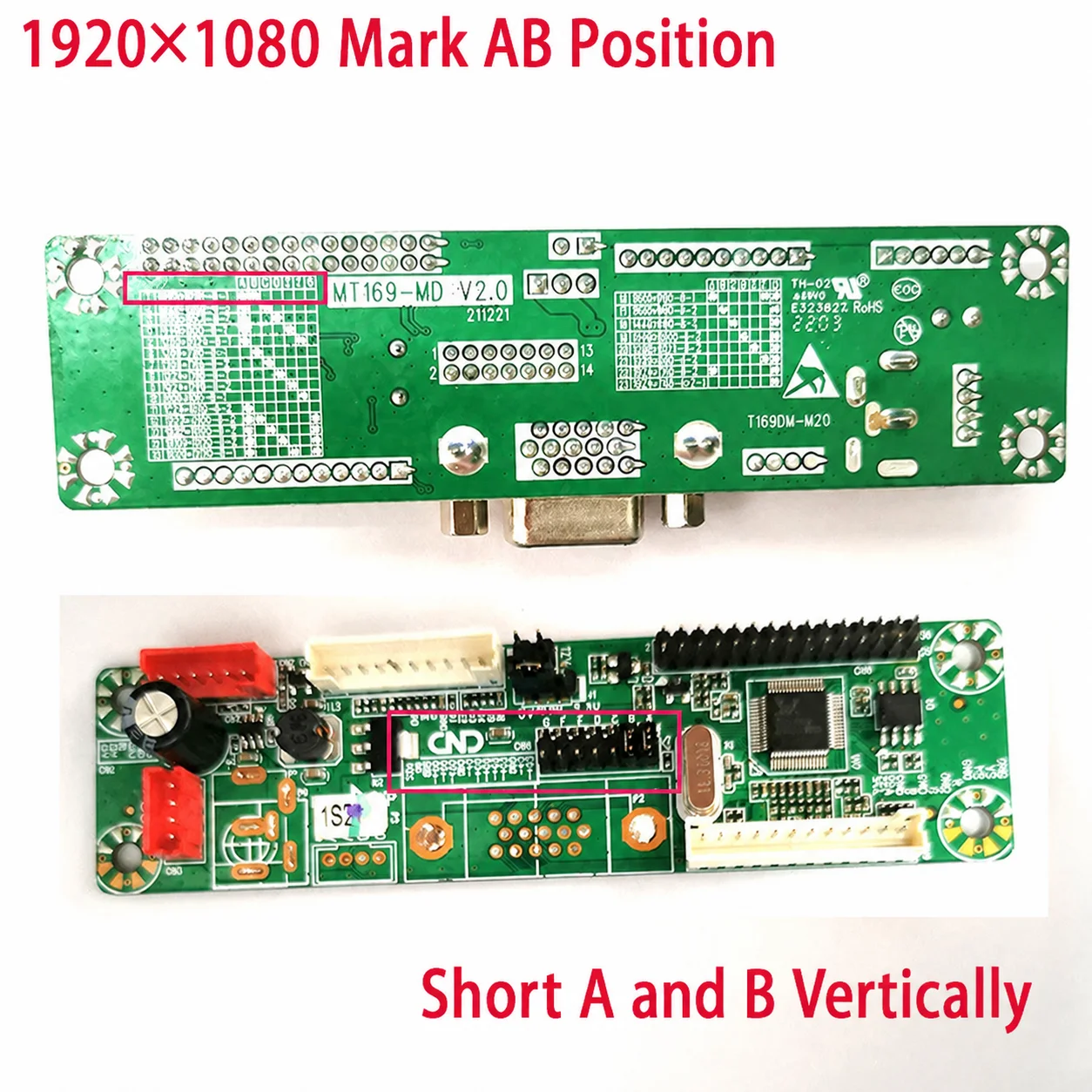 MT6820-M Single VGA LCD Controller Board 23 Jumper-Selectable Resolutions