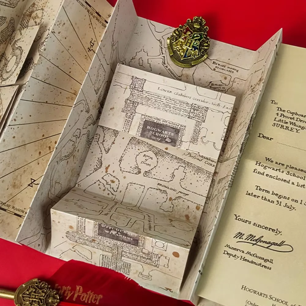 Genuine Harry Potter Marauder's Map Foldable Vintage Hogwarts Wizarding World Map Replica for Fans Collection Birthday Gifts Toy view 4
