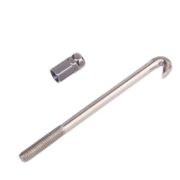 

24Pcs Round Banjo Hook Chrome Steel Banjo Accessories Nut Included Traditional Style 64cm Length 34mm Diameter Silver