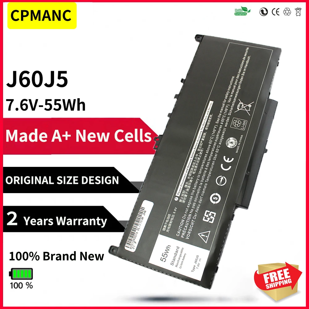 

CPMANC E7470 E7270 J60J5 Battery for Dell Latitude E7470 E7270 7470 7270 1W2Y2 0MC34Y MC34Y R1V85 242WD GG4FM WYWJ2 451-BBSX