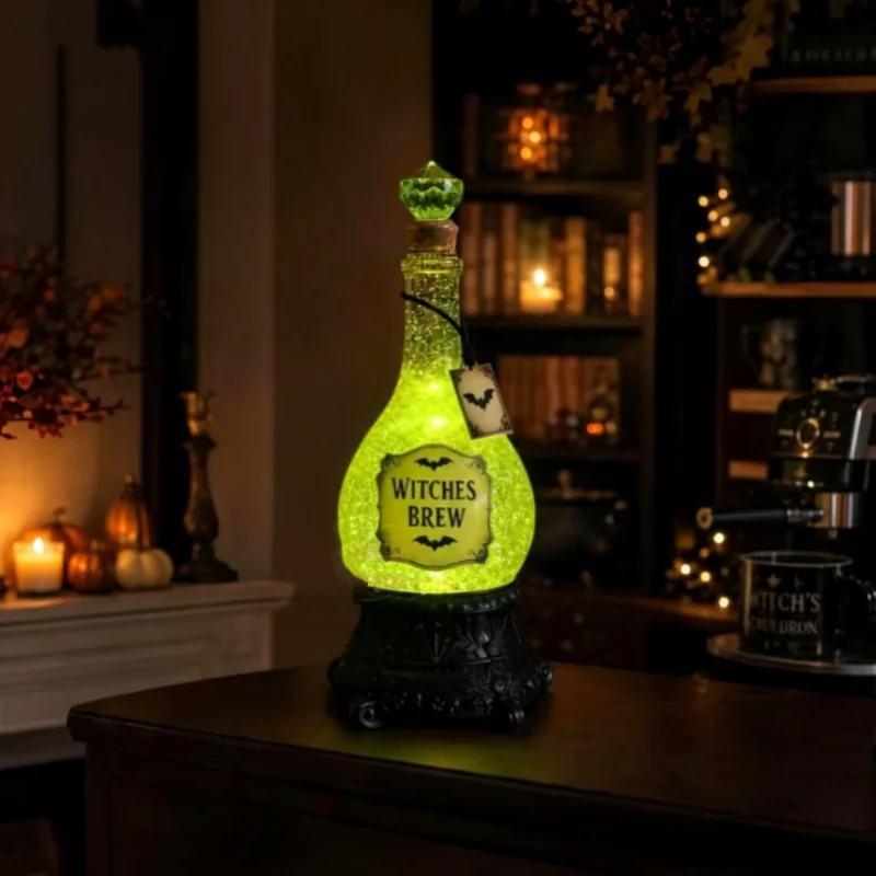 Witch Apothecary Potion Bottle Halloween Resin Figurine Magic Desktop Tabletop Scene Decor Spooky Creepy Ornament For Home Shelf