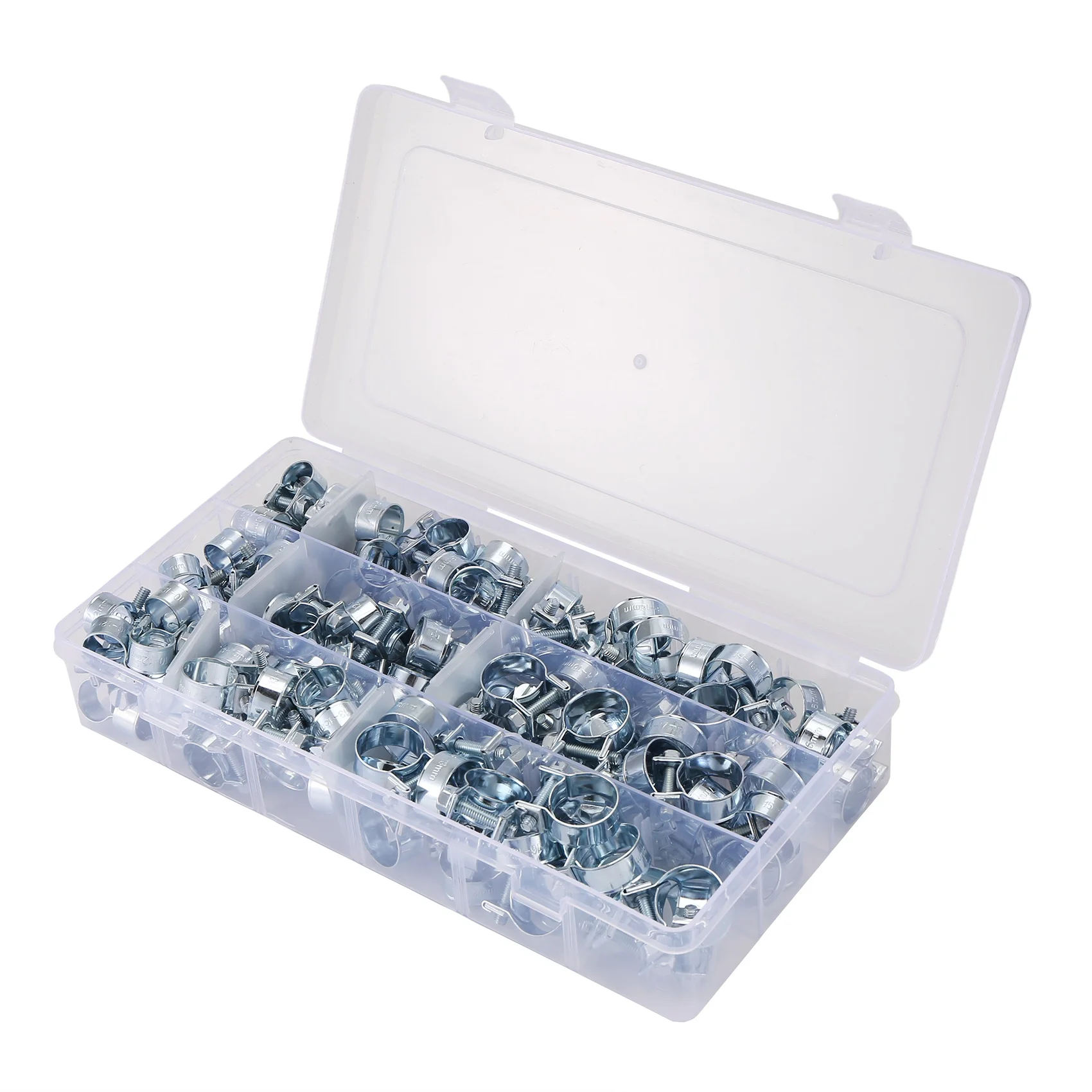 

ABKU-135Pcs Hose Clamp Double Ears Clamp 8-18Mm Worm Drive Fuel Water Hose Pipe Clamps Clips Hose Fuel Clamps Assorted Kit