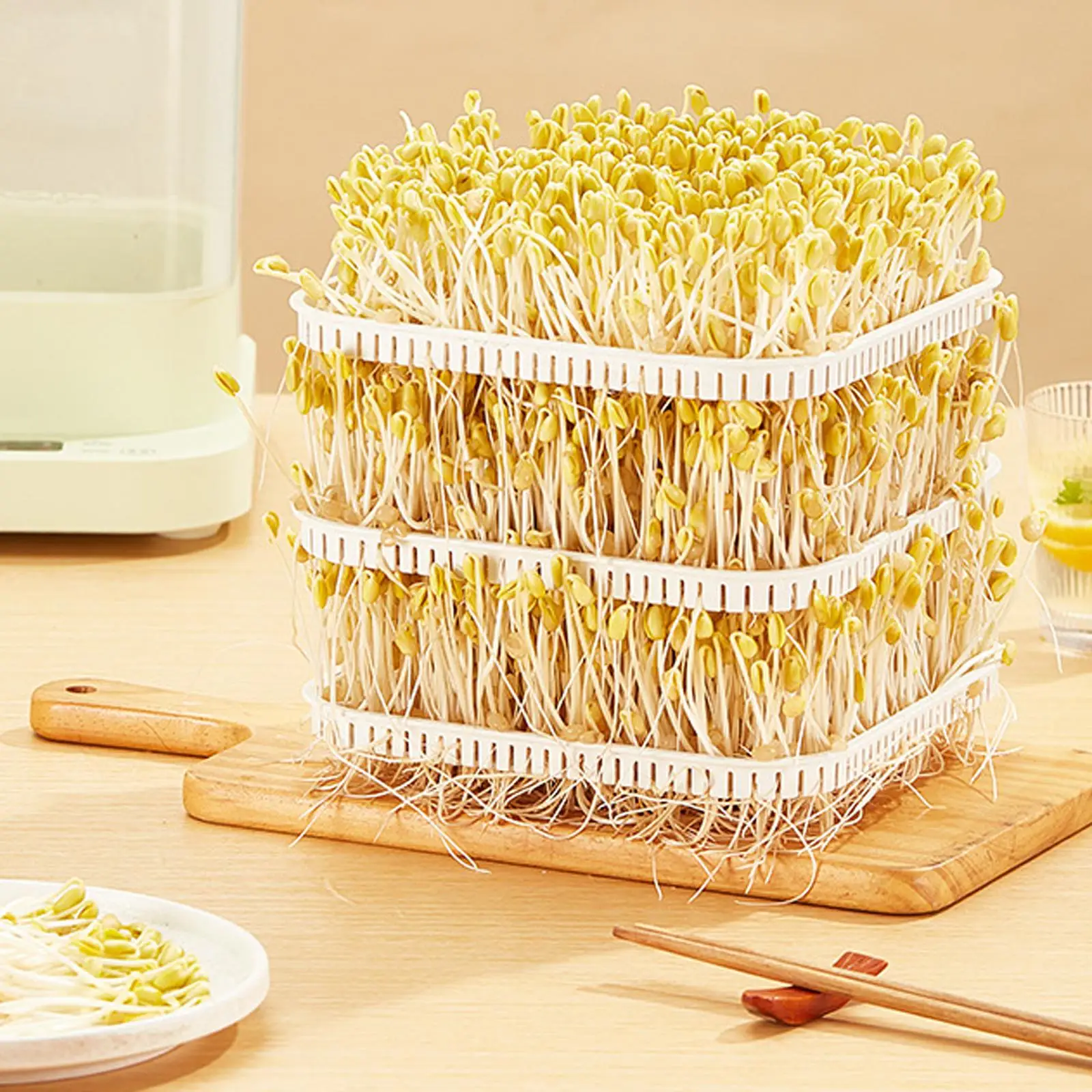 Automatic Bean Sprouts Machine Soybean Mung Bean 3 Layer with 3 Seasonal Modes for Household Hydroponic Germination DIY Planting