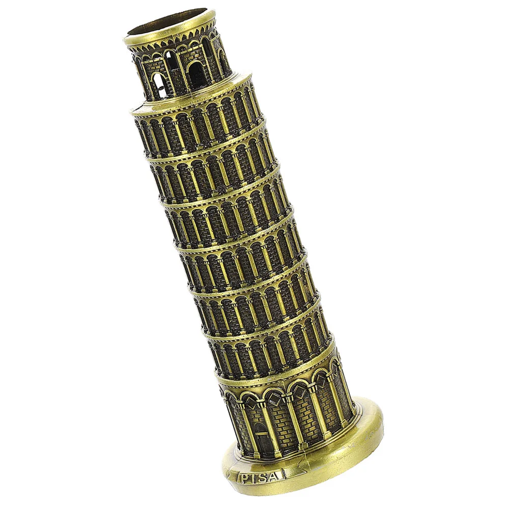 Tour De Pise Leaning Tower of Pisa Model Pizza Ornament Statues Alloy Decorations Vintage Home