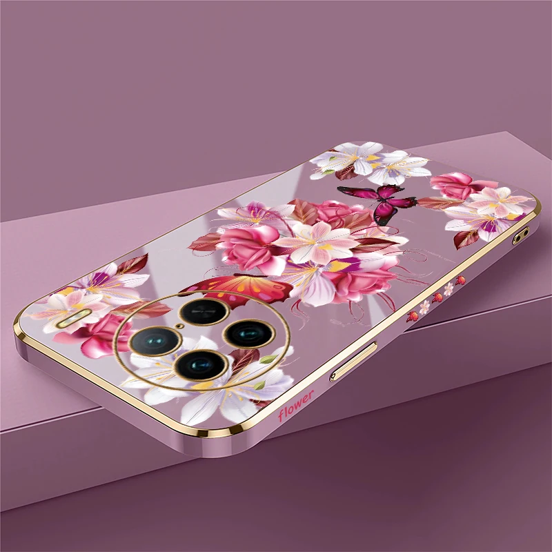 Retro Butterfly Flower Pattern Case For Vivo U3 U 3 U3X T1 Pro 5G India U10 U1 U20 Plating Shockproof Soft Silicone Cover