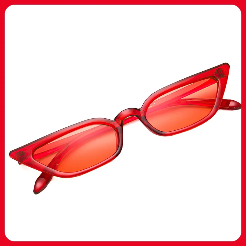 Ladies Fashion Cat Eye Sunglasses Personalized Creative Jelly Color Eyewear Sexy Women Triangle Purple Sun Glasses UV400