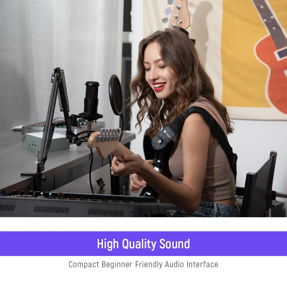 SYNIDO MK2 Professional Audio Recording Sound Card，Arrangement And Dubbing, Audio Book Recording，For Phones, Tablets, Computers