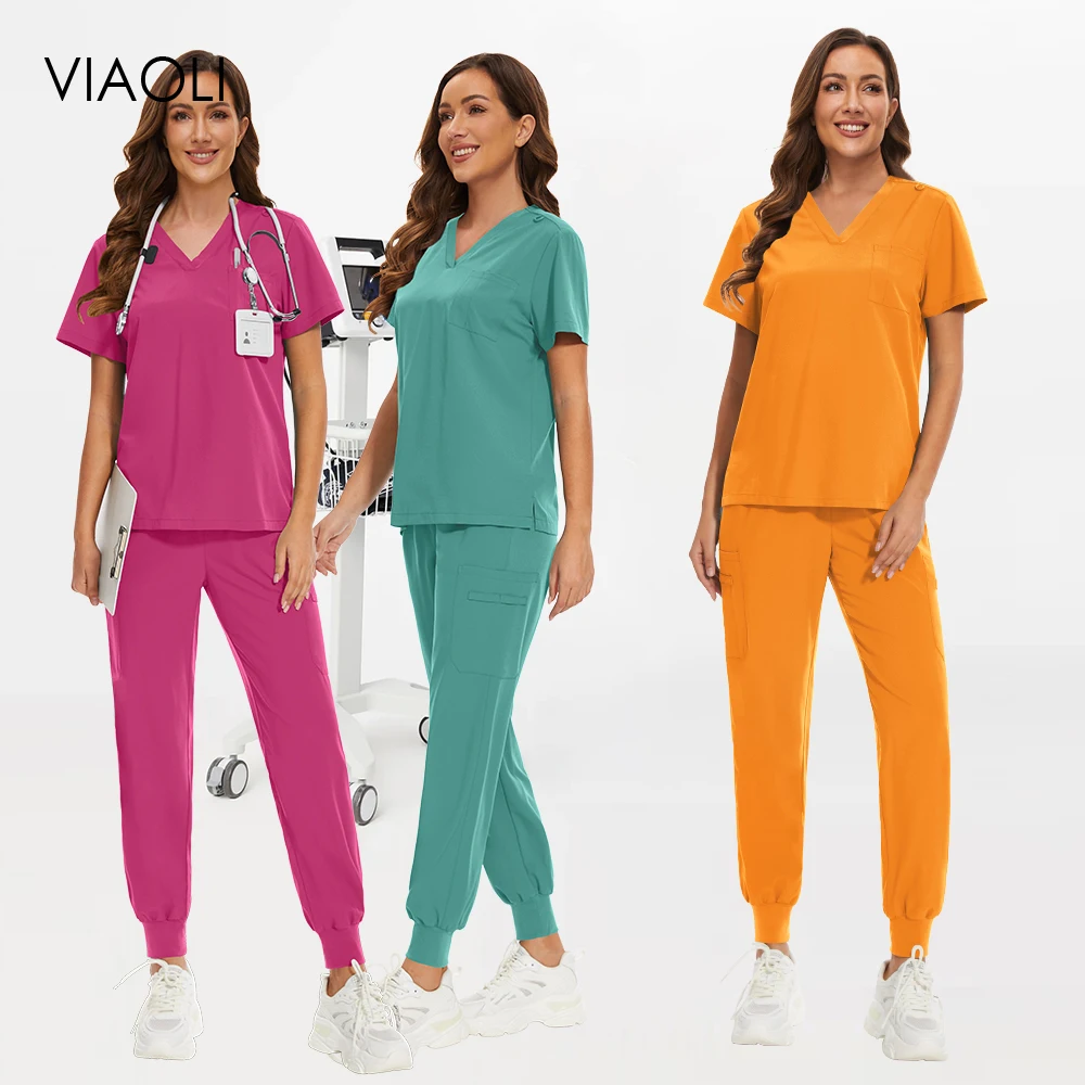 

New Hospital Dental Surgery Suit Medical Clinical Workwear Beauty Work Uniforms Women Men Scrubs Set Clothes Nurse Accessories