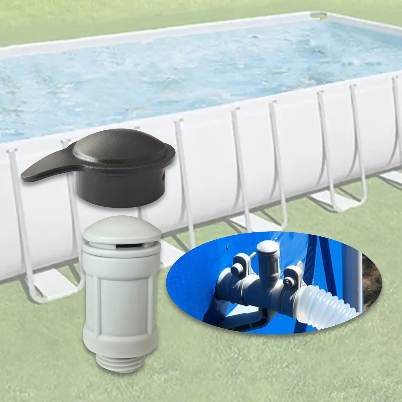 에어 제트 밸브 캡은 설치가 쉽고 어댑터를 직접 대체할 수 있습니다. 뒷마당 마당 가정 수영장 유지 관리를 위한 경량 예비 부품입니다.