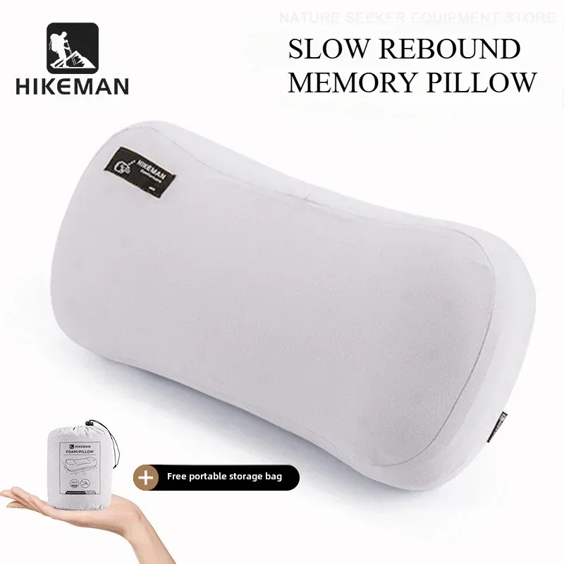 HIKEMAN Camping Pillow Memory Foam Cervical Pillow Portable Outdoor Sleeping Pillows for Travel Napping Cool Camping Gear