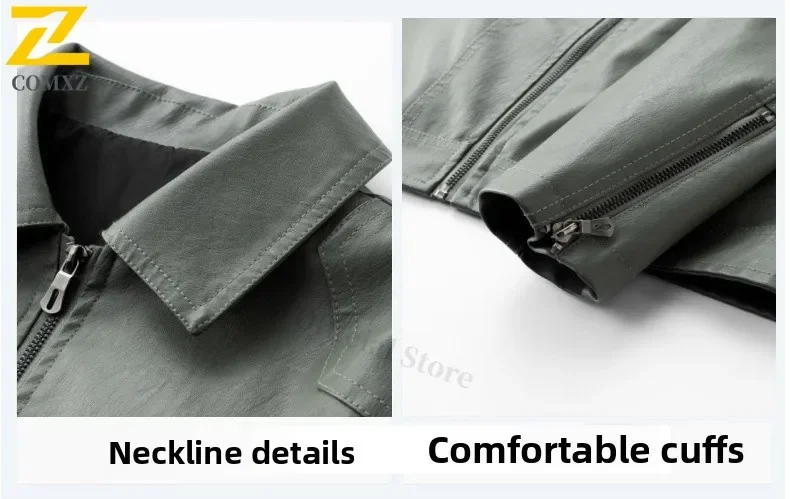 Spring Men's Leather Jacket 2025 New Fashionable Men's Business Office Black PU Jacket High Quality Men's Clothing Big Size 6XL