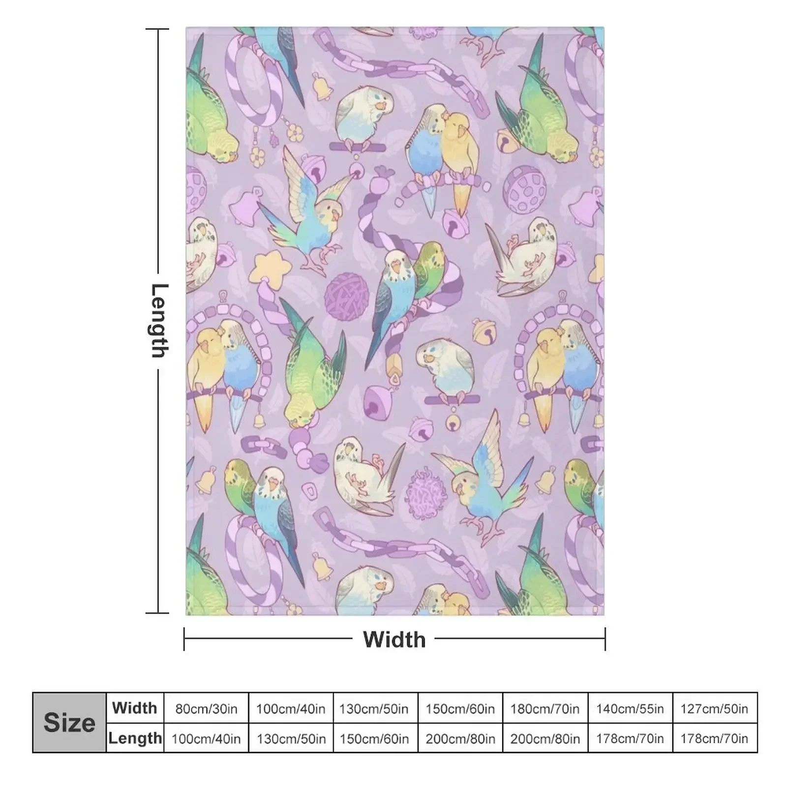 Budgie bunch grape froyo flavored Throw Blanket Flannel Soft Beds christmas gifts Decorative Beds Blankets
