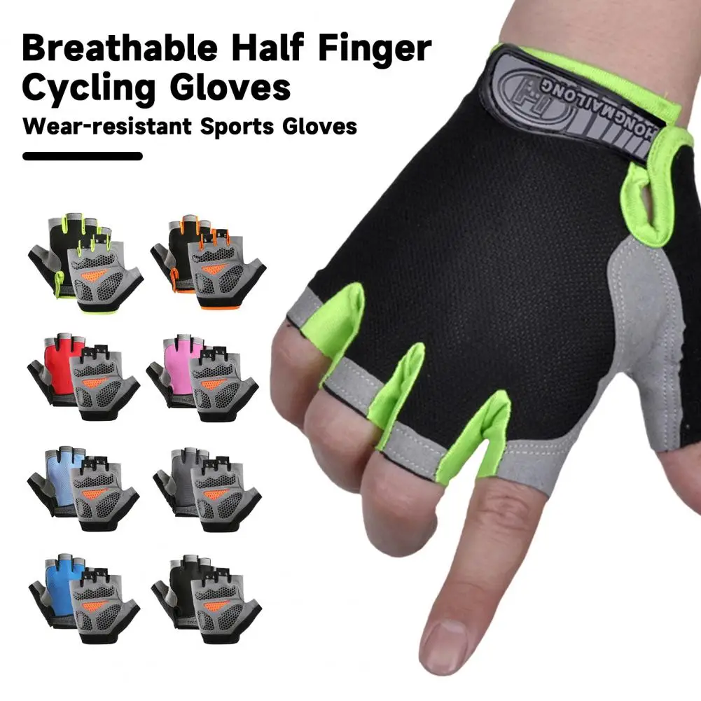 

1 Pair Sports Half Finger Gloves Shock-Absorbing Breathable MTB Road Biking Gloves for Men Women MTB Bike Bicycle Gloves