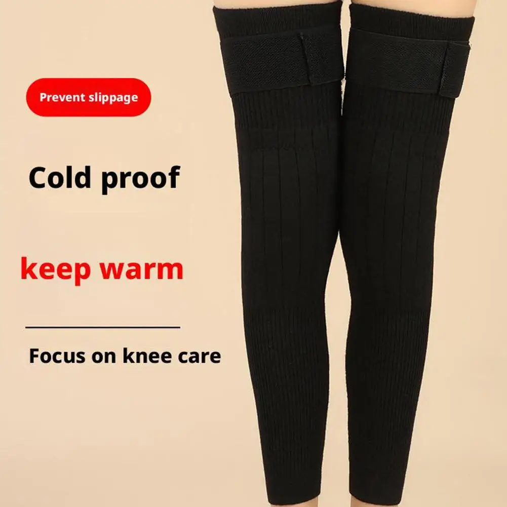 Winter Thermal Knee Sleeve Non-Slip Elastic Wool Cashmere Knee Brace Support Protector Knee Warmer Pads Legging Stockings Wraps