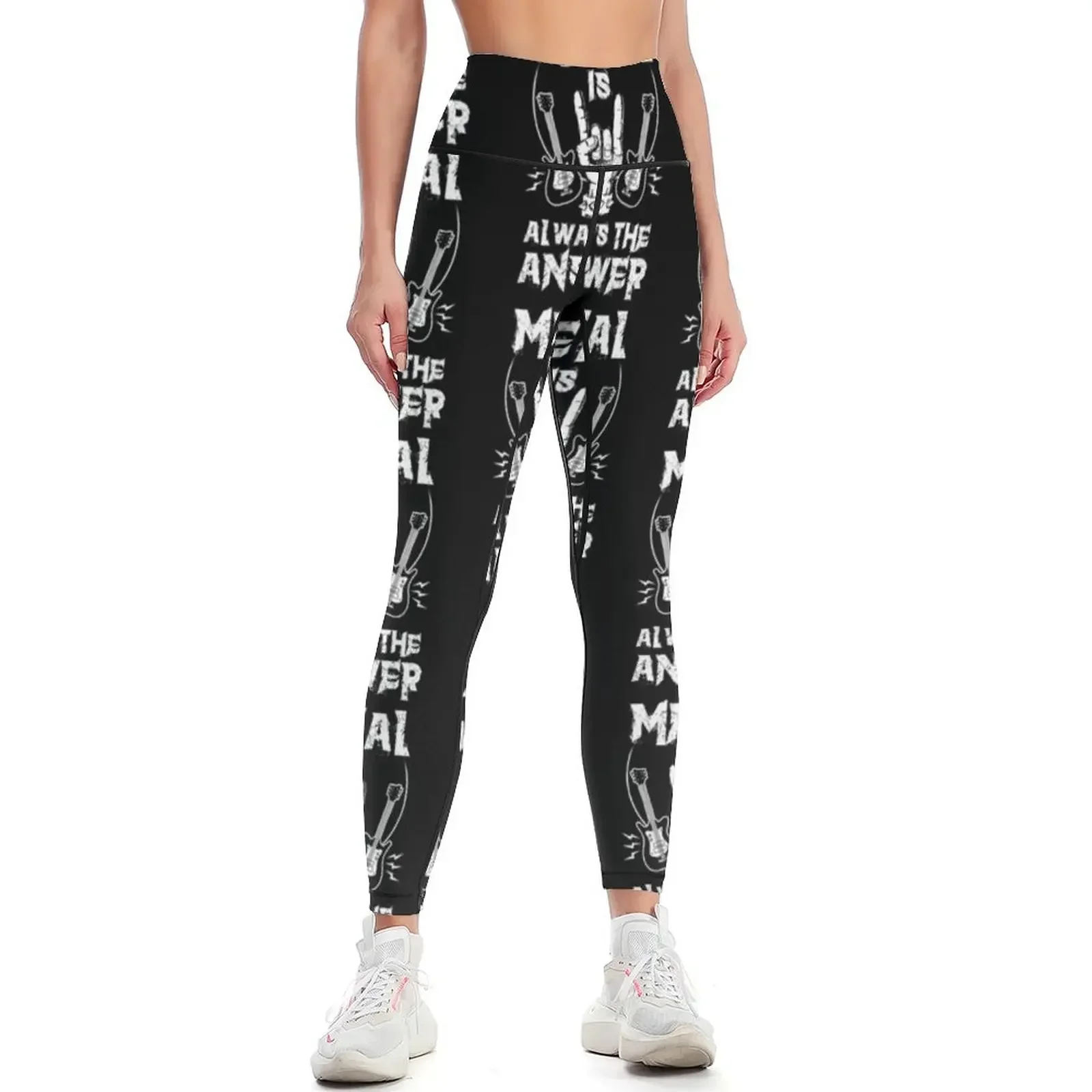 

Metal is always the answer for heavy music electric guitar Leggings high waist leggins push up woman Womens Leggings