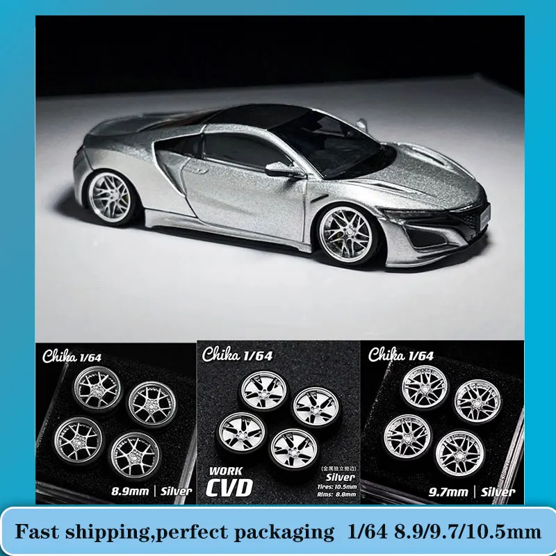 

Chika wheel 1/64 Model car modified wheel hub Kps/CVX/CVD 8.9/9.7/10.5mm Rubber tires Resin wheels Suitable for 1:64 model cars