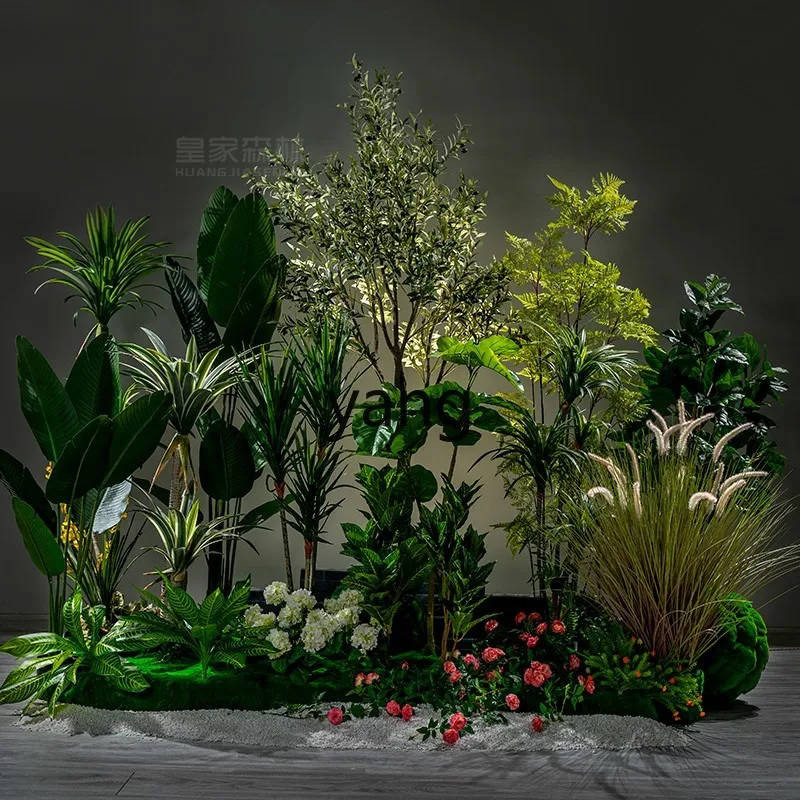 CX large-scale simulated green plants, false trees, potted plants, indoor window landscaping ornaments