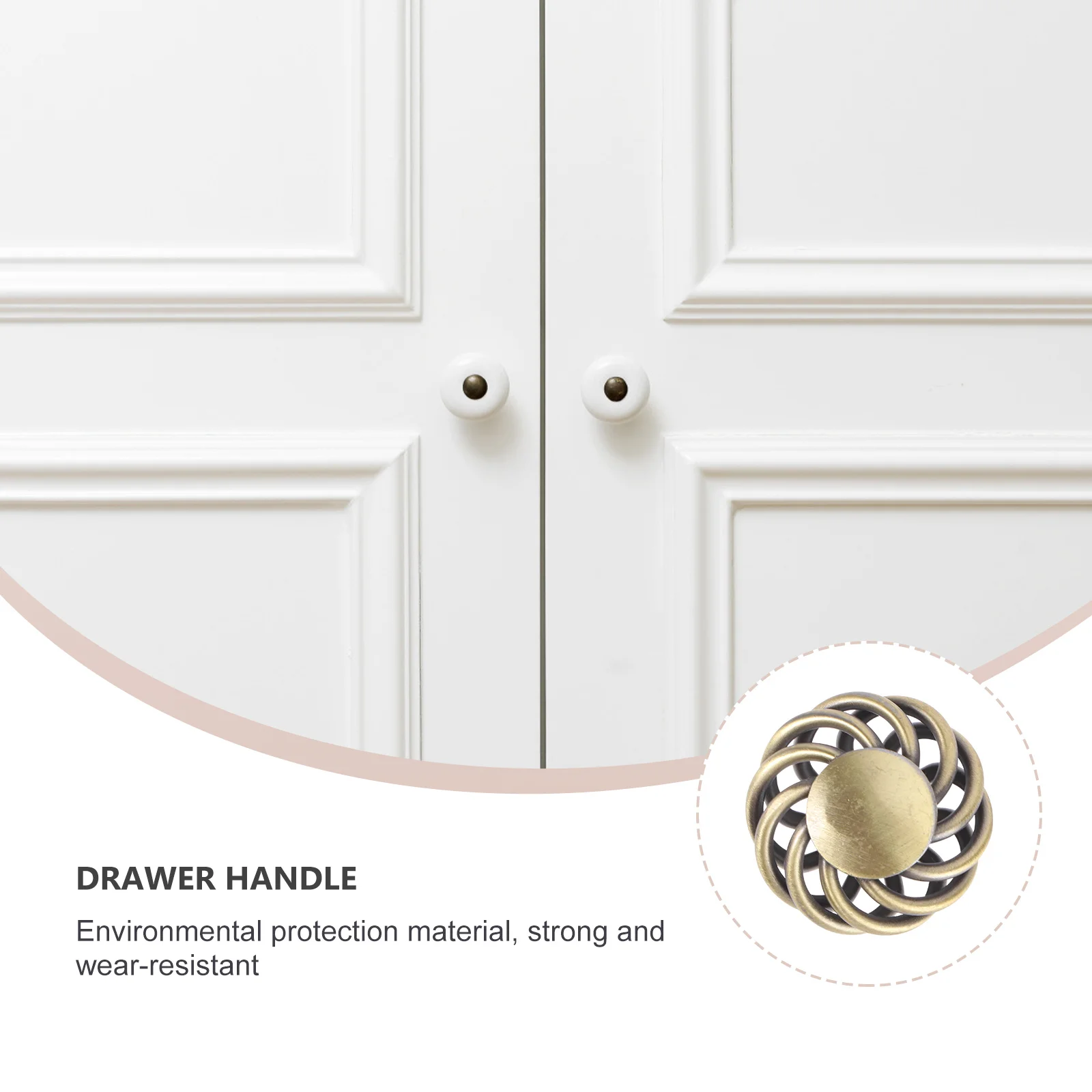 

2Pcs Wardrobe Door Handles Vintage European Style Drawer Pull Cage Shape Iron Nickel Alloy Classic Furniture Knobs for Cabinets