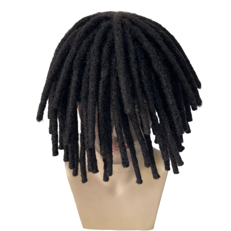 استبدال الشعر البشري الماليزي البكر 6 بوصة # 1b المجدل الأسود الذكور الباروكات وحدة الدانتيل الكامل للرجال السود #2