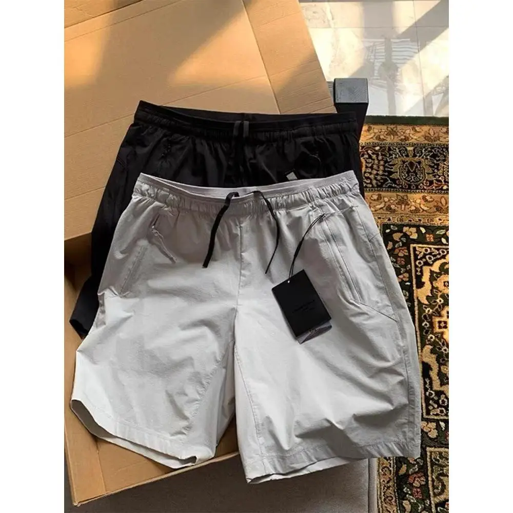 

Qui Dry Lightweight Men's Summer Sportswear Jaet orts Set Breathable Sun Protection Functional Sle Casual Loose Fit