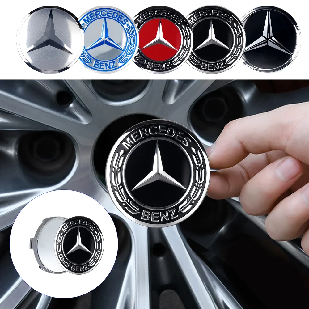 4pcs 56/60/65mm Car Wheel Center Hub Stickers 60/63/68mm Car Wheel Center Hub Caps Auto Decoration Accessories For Mercedes-Benz