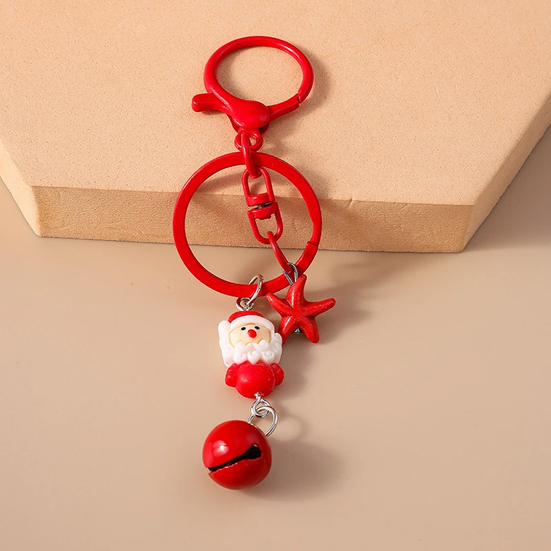 لطيف عيد الميلاد سانتا كلوز المفاتيح الزنجبيل رجل مفتاح قلادة عصابة للنساء الفتيات حقيبة يد ديكور DIY بها بنفسك هدايا مجوهرات عيد الميلاد #4