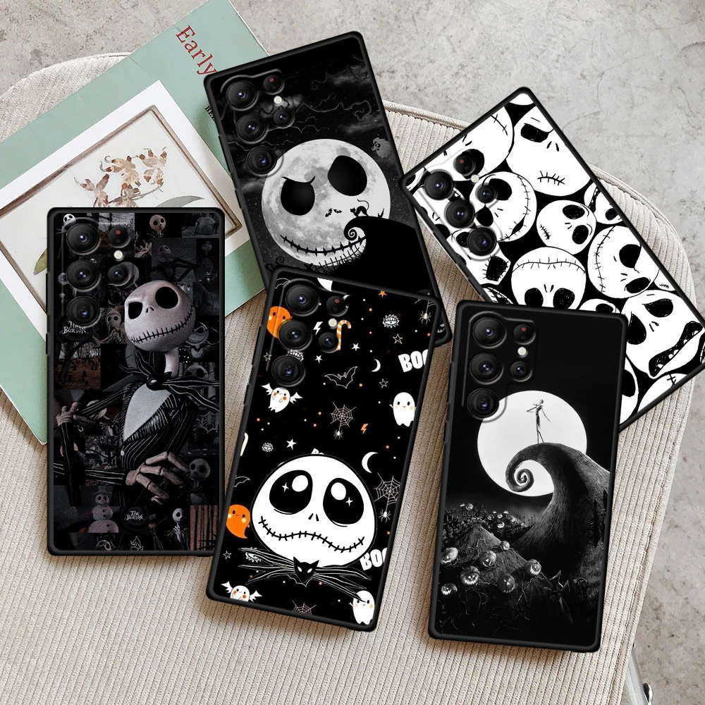 

Anime Disney Jack Skellington For Samsung Galaxy S24 S23 S22 S21 S20 FE S10 S10E Plus Ultra Pro Lite 5G Black Cover Phone Case