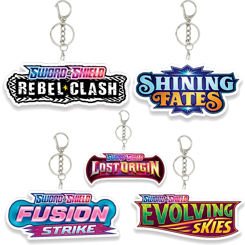 

Pocket Monster Sword Shield Series Ptcg Anime Acrylic Logo Keychain Cartoon Bag Keyring Decoration Pendant Children Gifts Toys