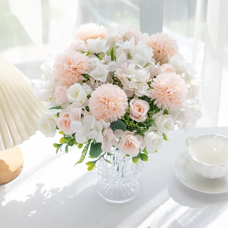 10 Stück Künstliche Blumen Rosen Chrysanthemen Seidenstrauß Hochzeit Outdoor Garten Hof Bogen Heim Zimmer Tisch Dekoration Festival Accessoire – Detail 5