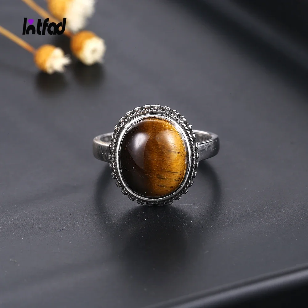 

925 Sterling Silver Fine Jewelry Oval Tiger Eye Rings for Women Girls Elegant Simple Wedding Anniversary Engagement Party Gift