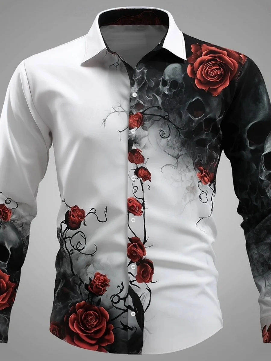 

New Hawaiian-style shirt, men's fashionable casual long-sleeved shirt. Suitable for holiday parties. Fast shipping.