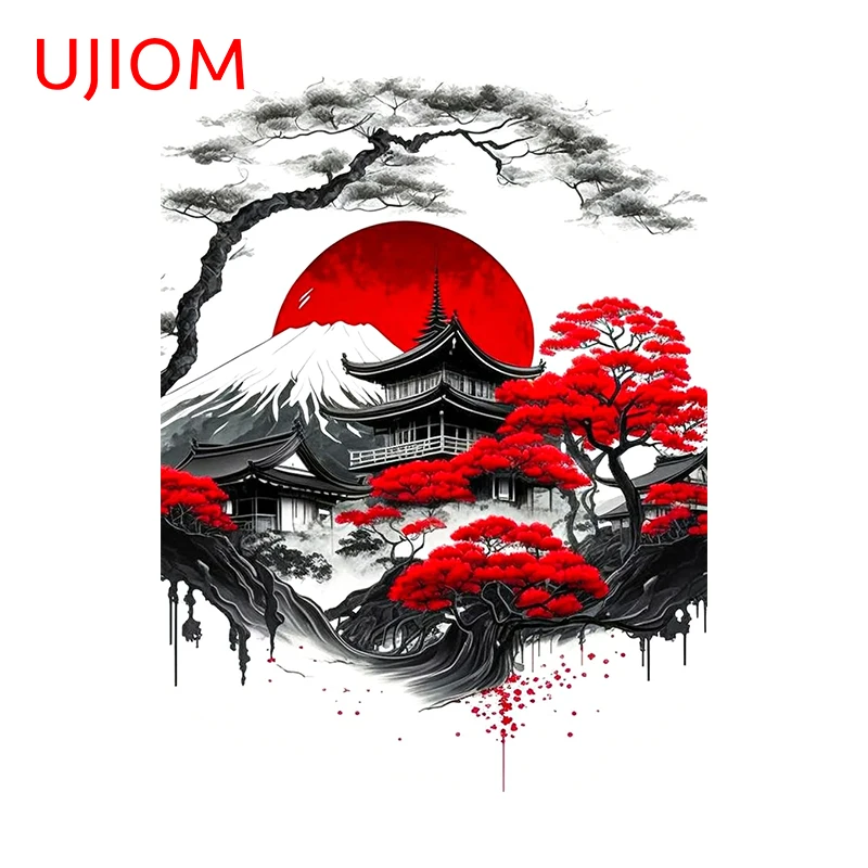 UJIOM Samurai Cherry Bloom Wall Sticker Delicate Kawaii Graphics Decal Suitable for Smooth Surfaces Wall Stickers for Kids