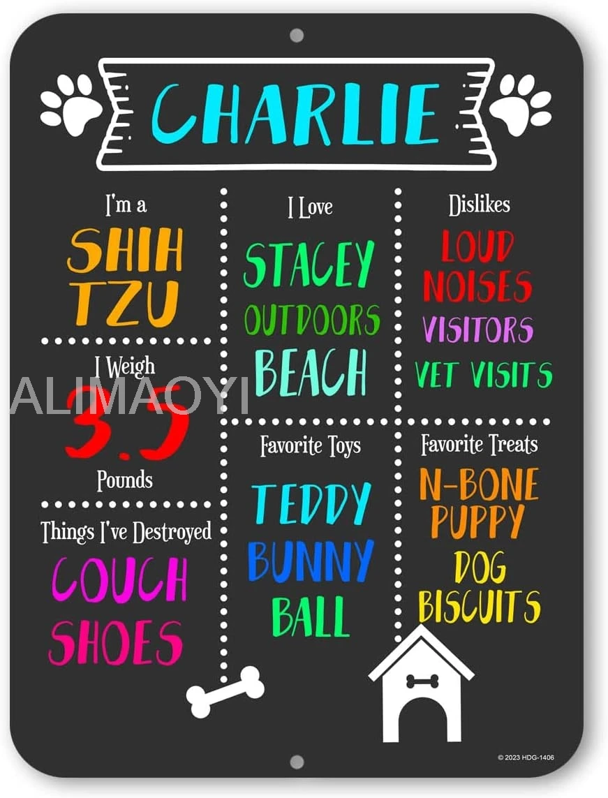 Honey Dew Gifts, Dog Chalkboard Sign, Made in USA, Chalkboard Signs, 9 inch by 12 inch, Wall Décor, Tin Plate Sign, Pet Alu sign