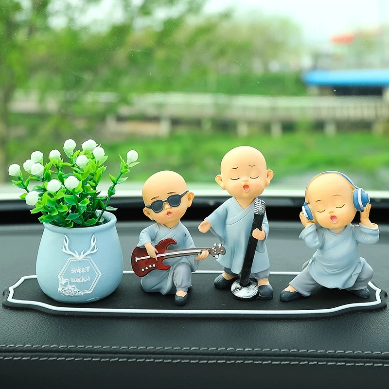 Car Ornaments Car Creative Little Monk Cute Resin Little Monk Interior Decoration