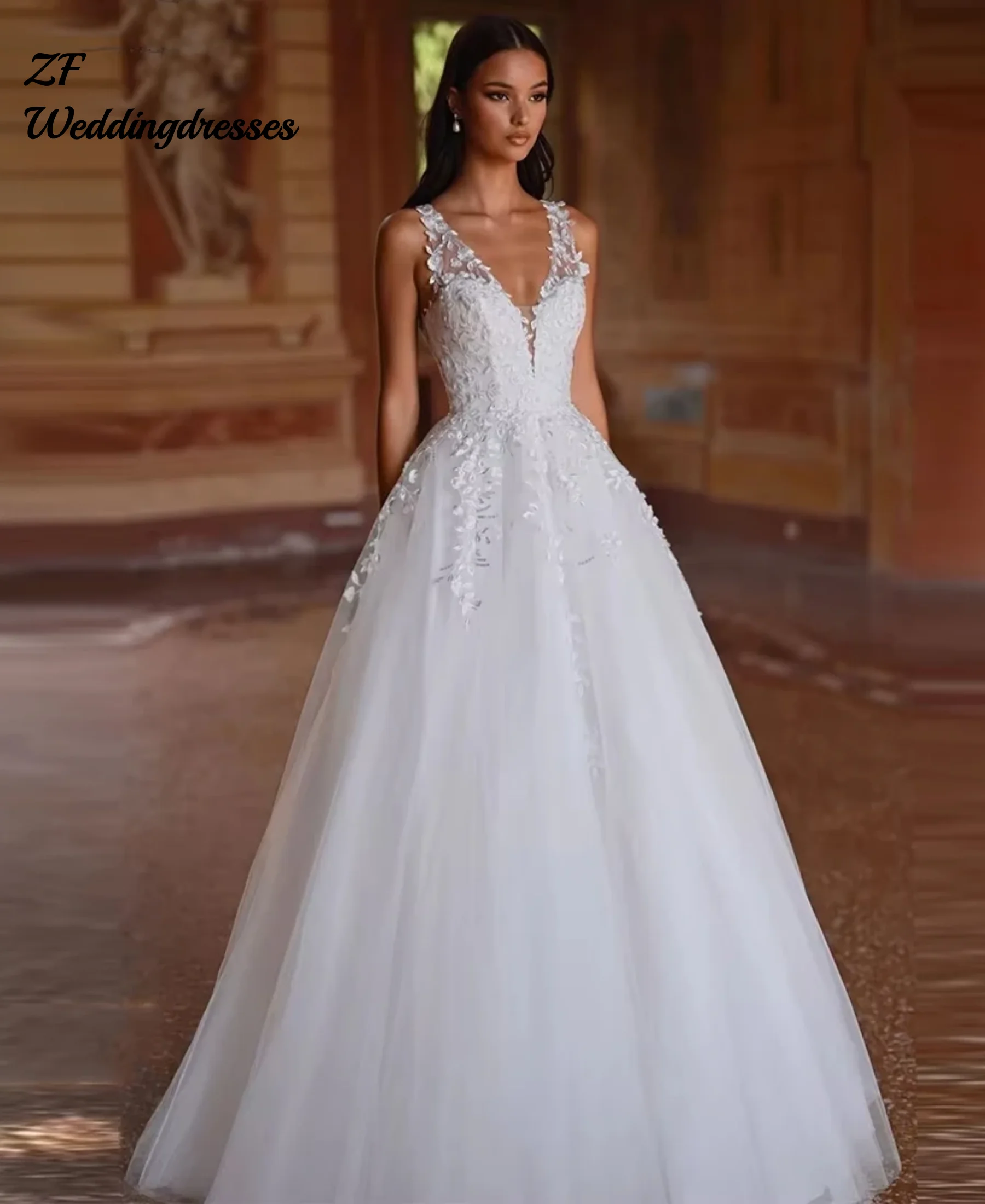 

Сексуальные женские свадебные платья с v-образным вырезом по индивидуальному заказу, элегантные свадебные платья принцессы без рукавов, длина для мытья полов, банкетные платья Vestidos De Novias