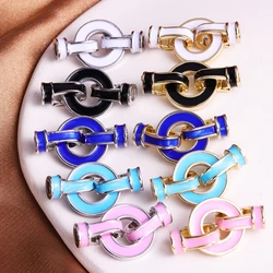 Juya 18K Gold Silver Plated Enamel Decorations Connector Fastener Lock Clasps For DIY Needlework Baroque Pearls Jewelry Making