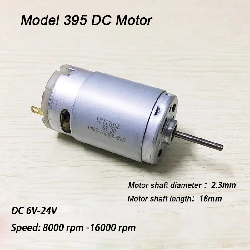 RS395 Mini DC Motor DC12V-24V Household Appliance Universal Motor Shaft Length 18mm