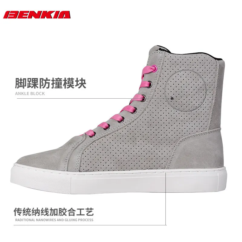 BENKIA Motorcycle Boots Women Anti-Slip Wearproof Warm Odor-Free All-Season Small