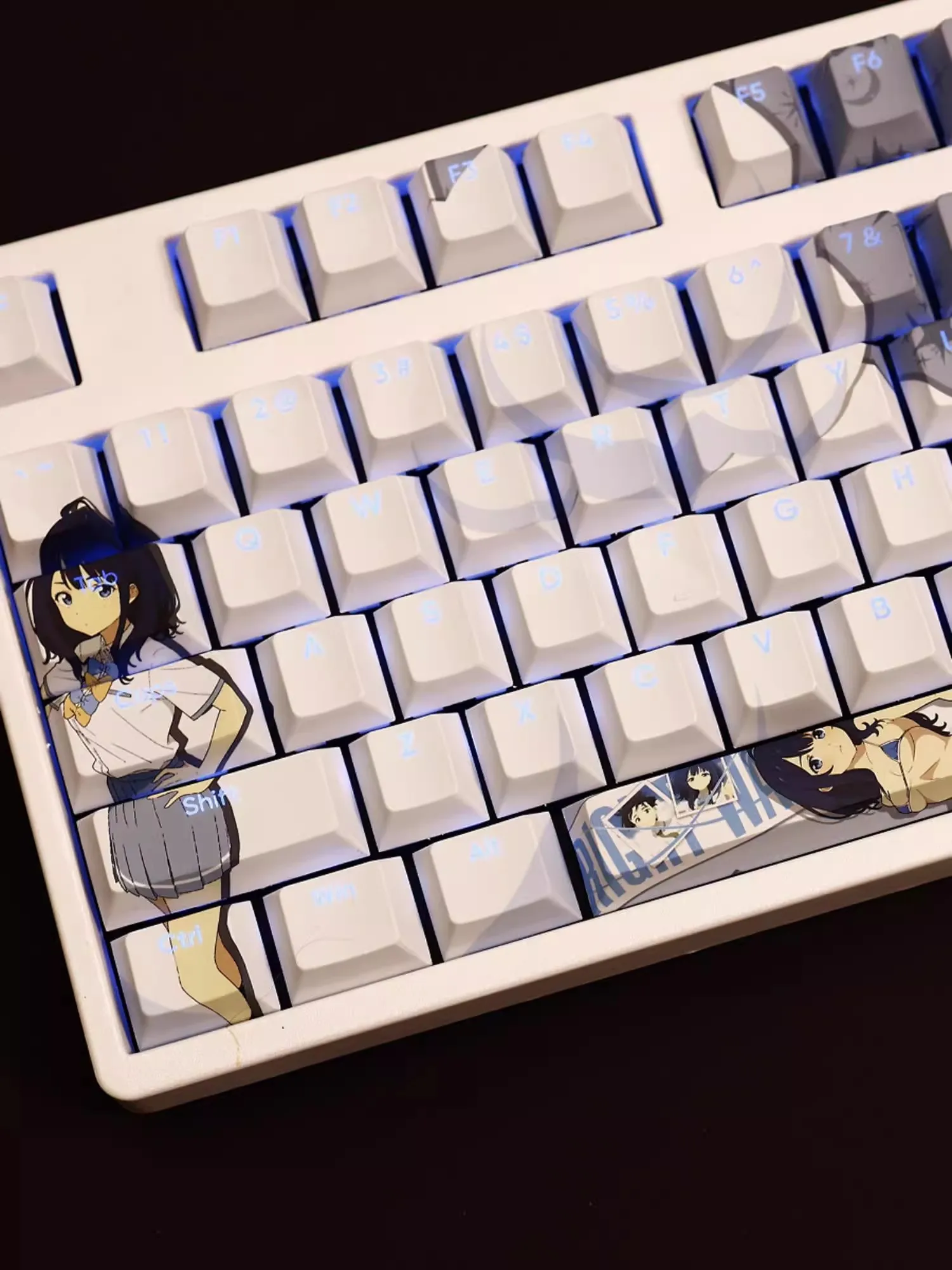 108 Keys/set yanami anna Keycap PBT Backlit Keycaps Cartoon Anime Gaming Key Caps For ANSI 61 87 104 108 Keyboard