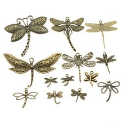 WYSIWYG 40g Antique Bronze Color Zinc Alloy Random Mix Styles Dragonfly Charms DIY Handmade Craft For Jewelry Making