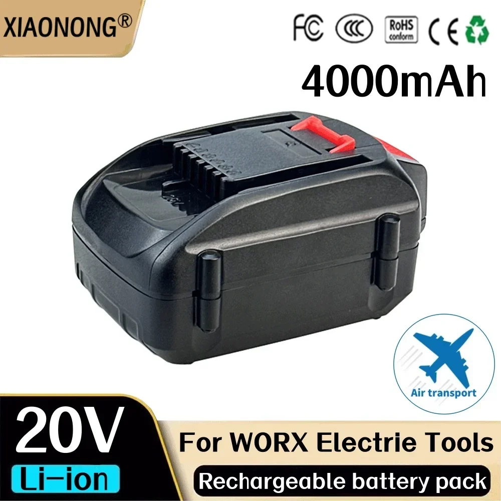 Worx용 리튬 배터리, 20V WA3580, 4000mAh, 고품질 배터리, WG180, WG280, WG380, WG580, Ersatz, Worx 20V 리튬 배터리용