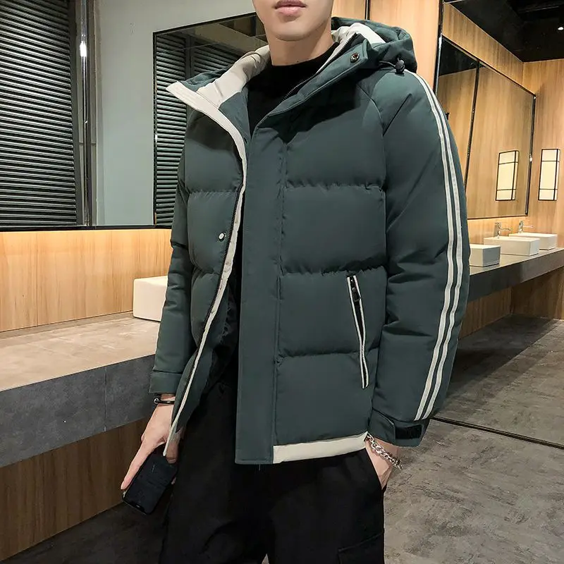 الرجال الشتاء سميكة القطن وسادة مبطنة 2025 معطف دافئ للشباب العصرية الخبز نمط ملابس خارجية سميكة صوف مبطن سترة #5
