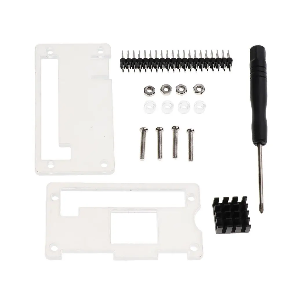 Acrylic Case Cover Plastic Starter Kit Heatsink Shell Box with 40pin Connector for DIY Electronic Assembly