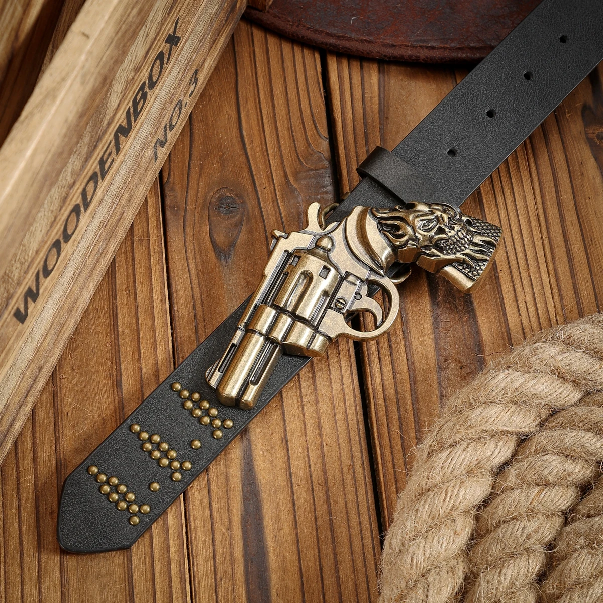 حزام PU على الطراز الغربي للجنسين مع أبازيم، طراز بوهيمي، كاجوال ورجعي، مناسب للارتداء اليومي عند الخروج